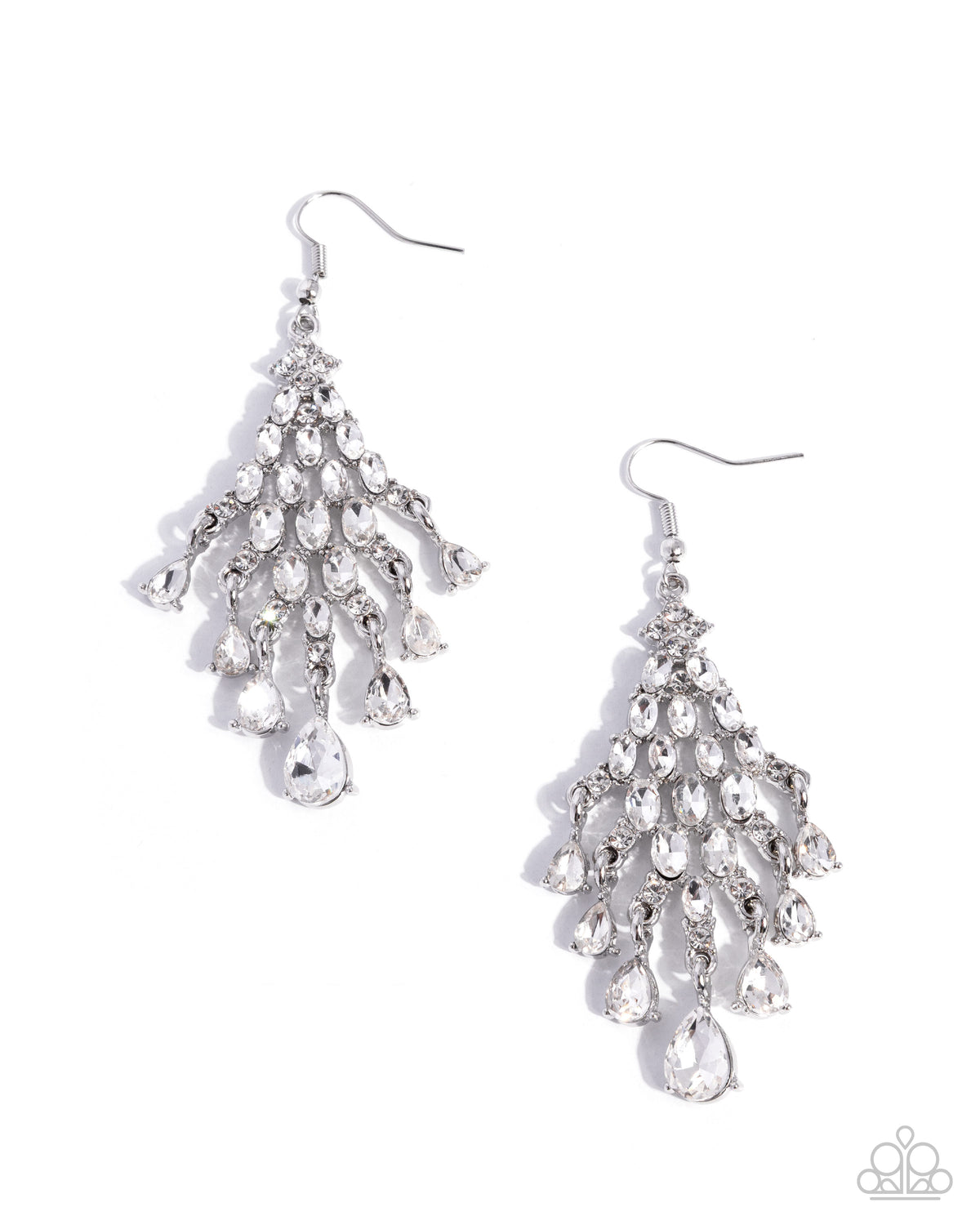 Commanding Chandelier - white - Paparazzi earrings