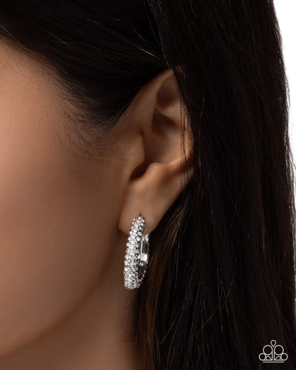 Commanding Chic - white - Paparazzi earrings
