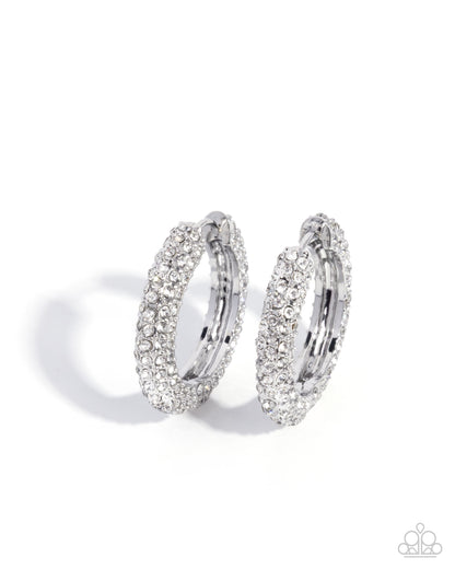 Commanding Chic - white - Paparazzi earrings