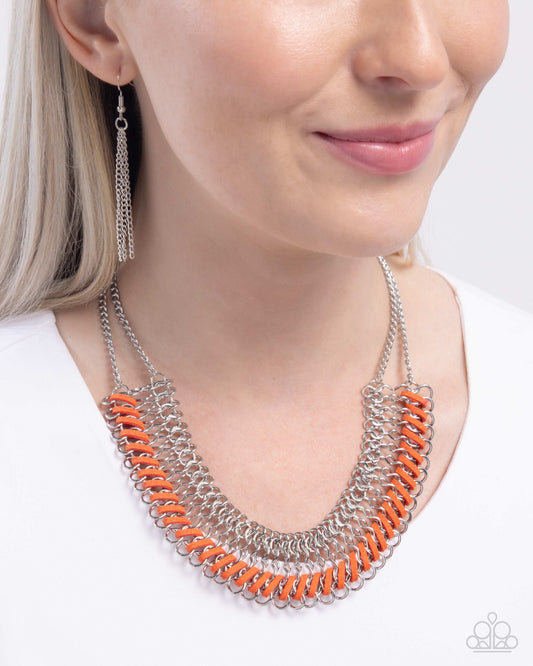 Commanding Connections - orange - Paparazzi necklace