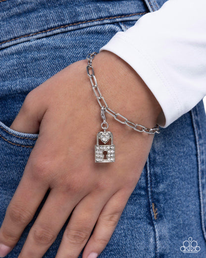 Committed Chic - white - Paparazzi charm bracelet