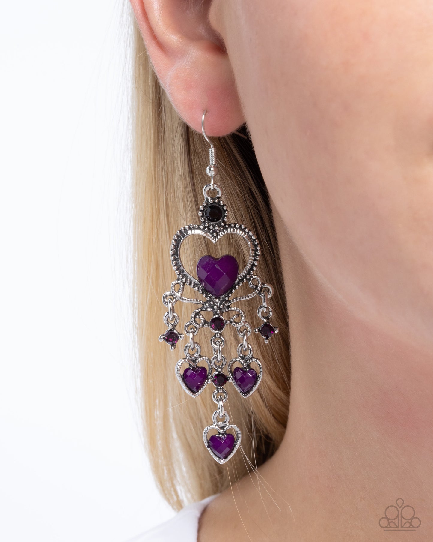 Compassionate Chandelier - purple - Paparazzi earrings