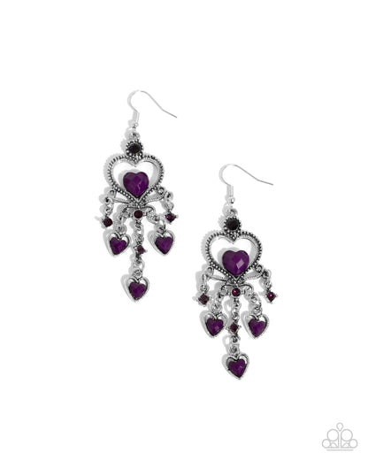 Compassionate Chandelier - purple - Paparazzi earrings