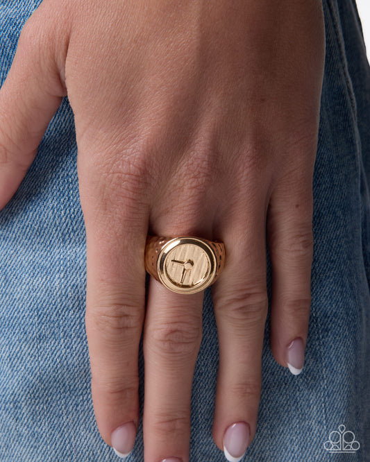 Compelling Clock - gold - Paparazzi ring