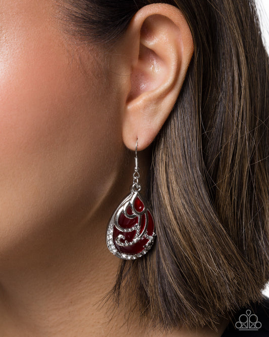 Compelling Color - red - Paparazzi earrings