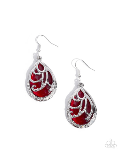 Compelling Color - red - Paparazzi earrings