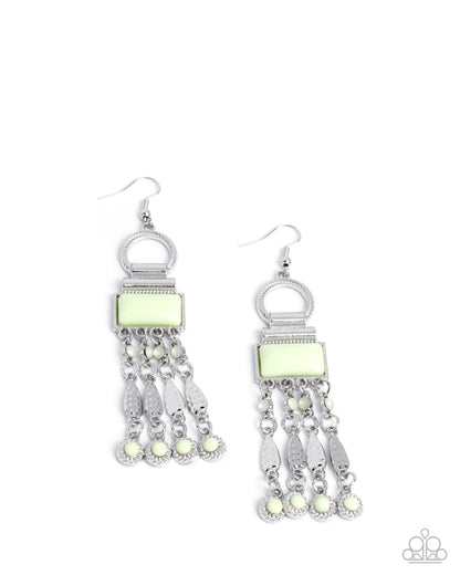 Complimentary Cascade - green - Paparazzi earrings