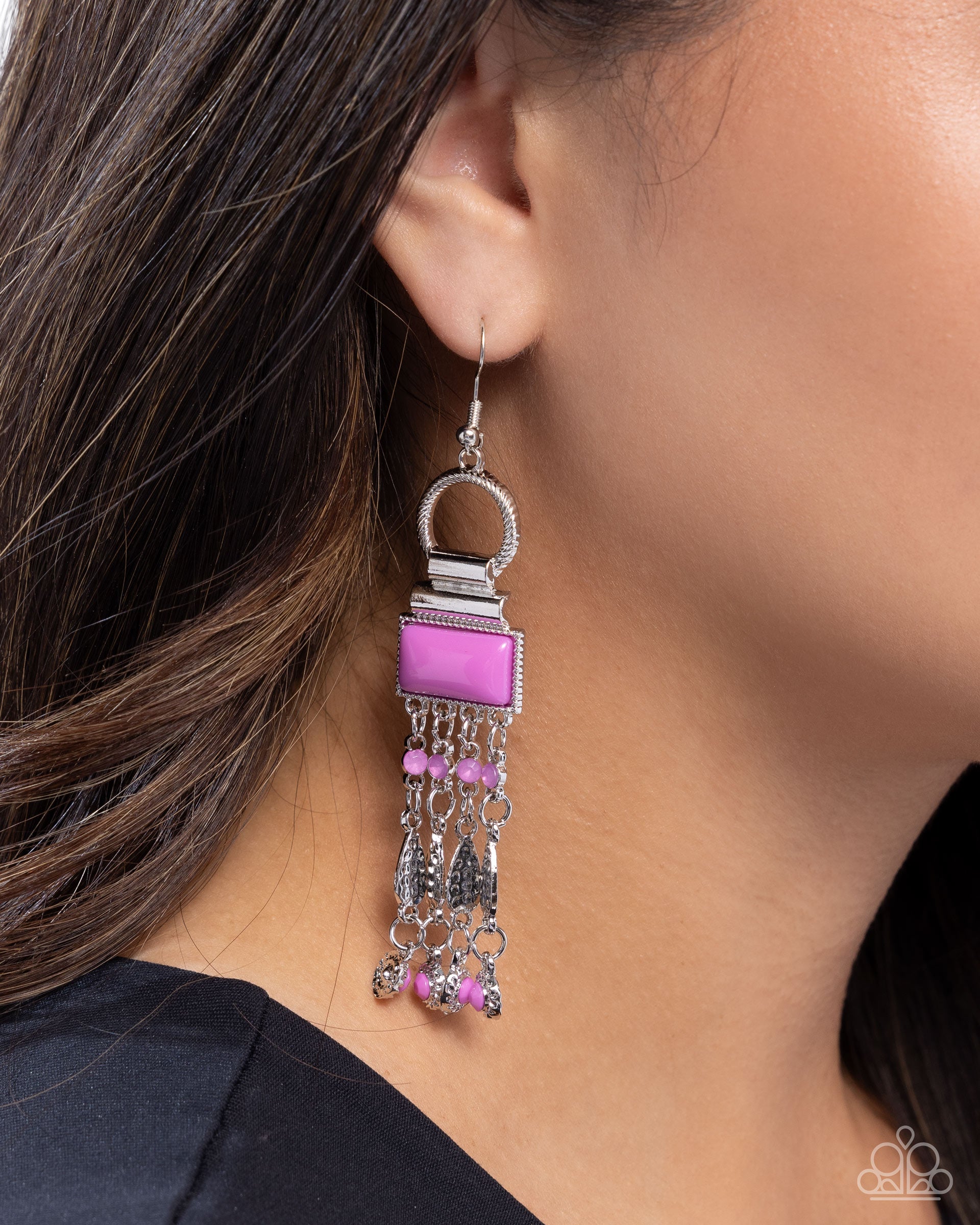 Complimentary Cascade - purple - Paparazzi earrings