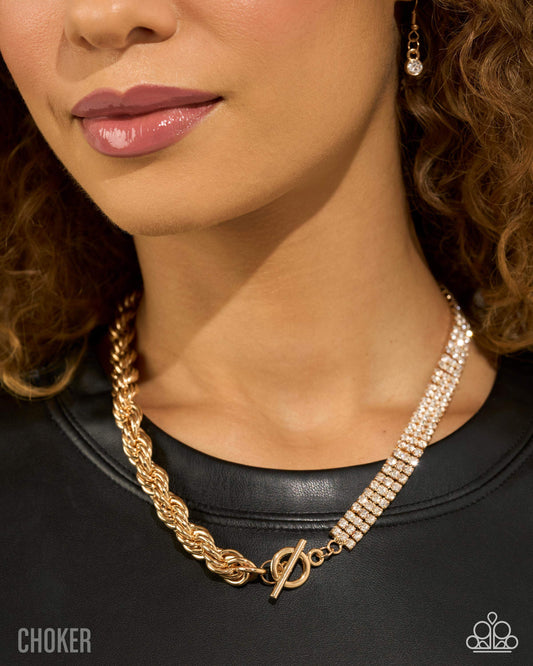 Comprehensive Confidence - gold - Paparazzi necklace