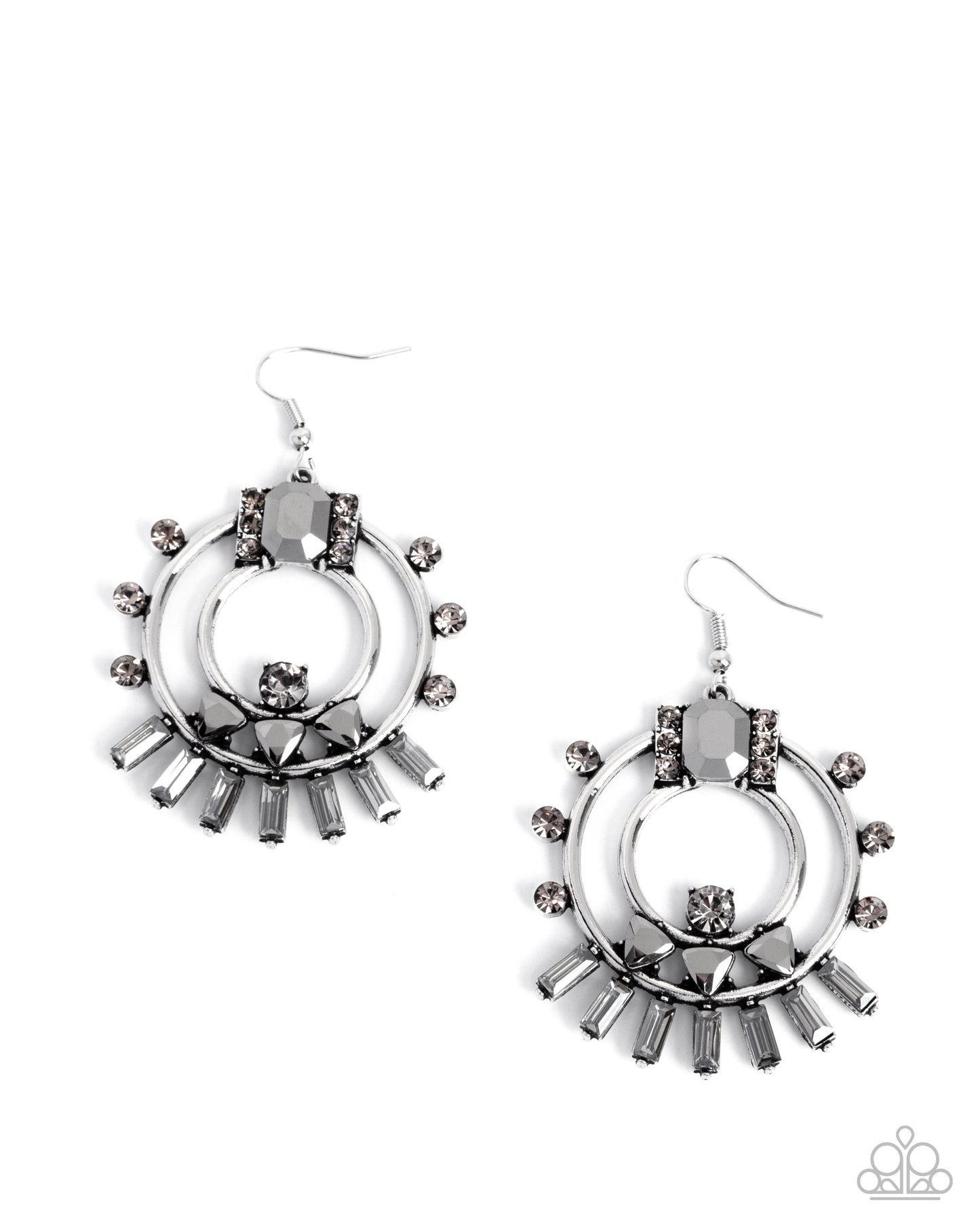 Concentric Conversation - silver - Paparazzi earrings