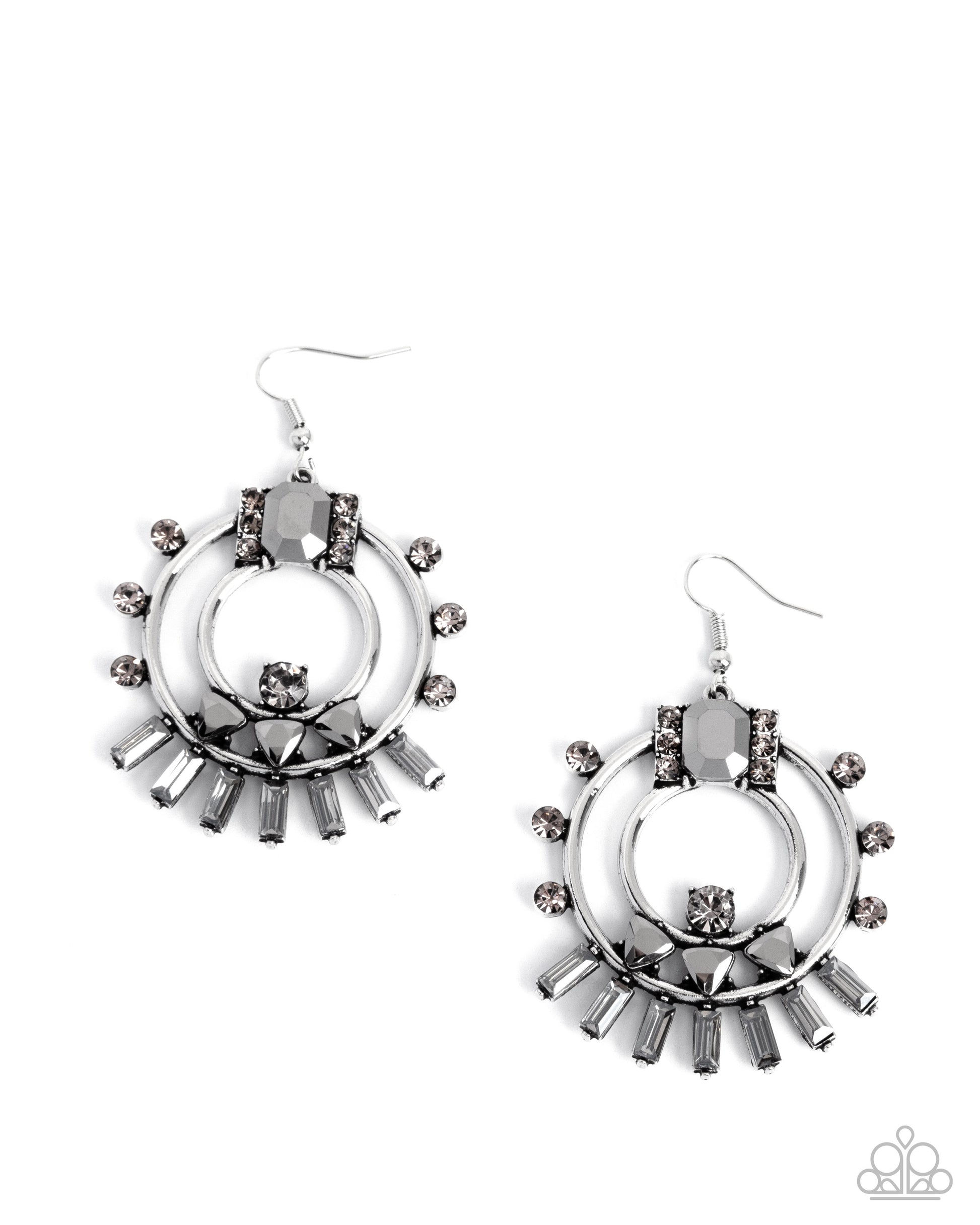 Concentric Conversation - silver - Paparazzi earrings