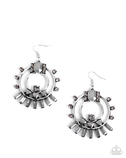 Concentric Conversation - silver - Paparazzi earrings
