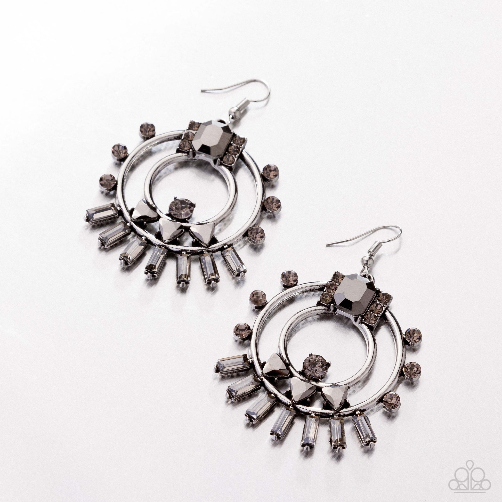 Concentric Conversation - silver - Paparazzi earrings