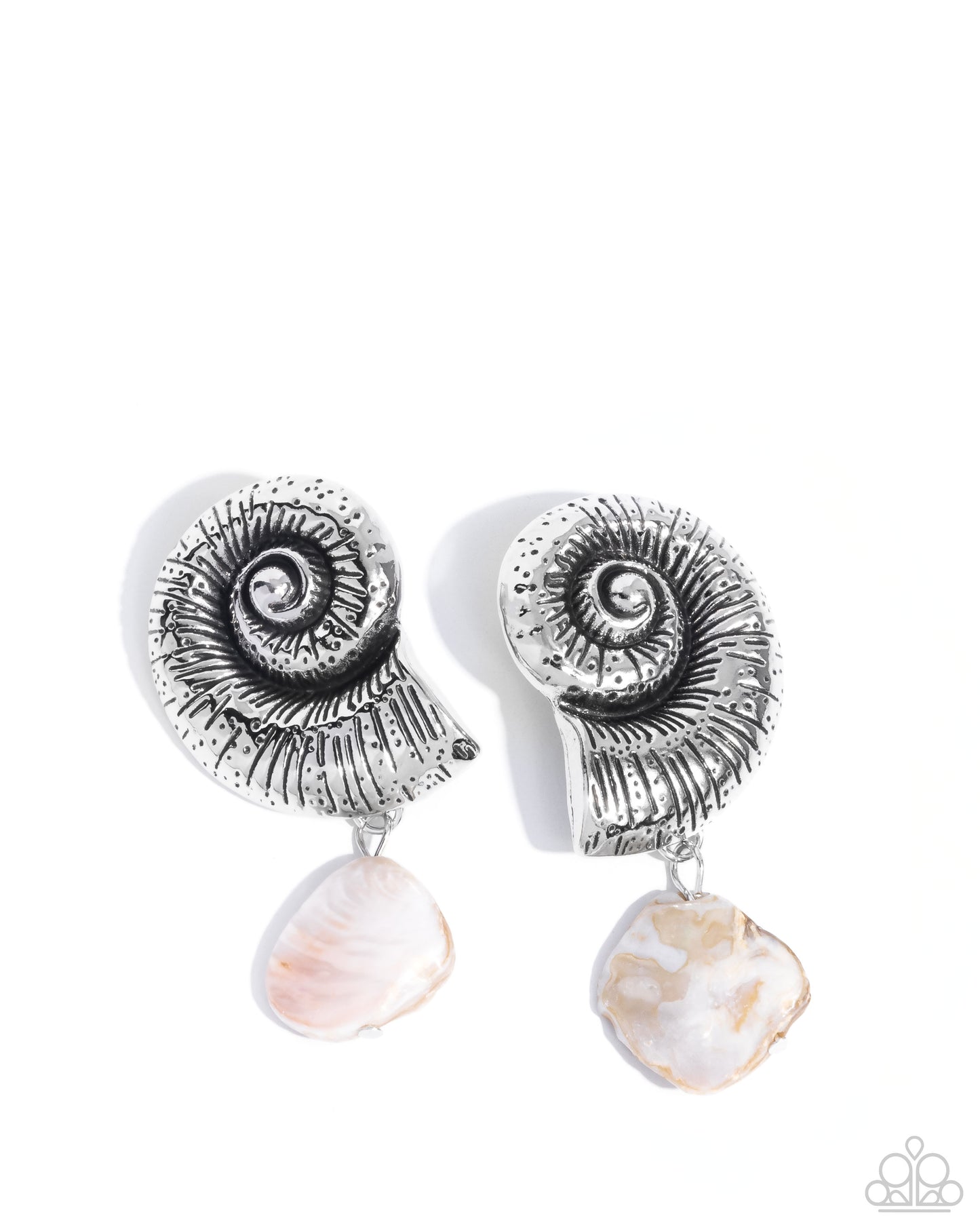 Conch Calypso - white - Paparazzi earrings