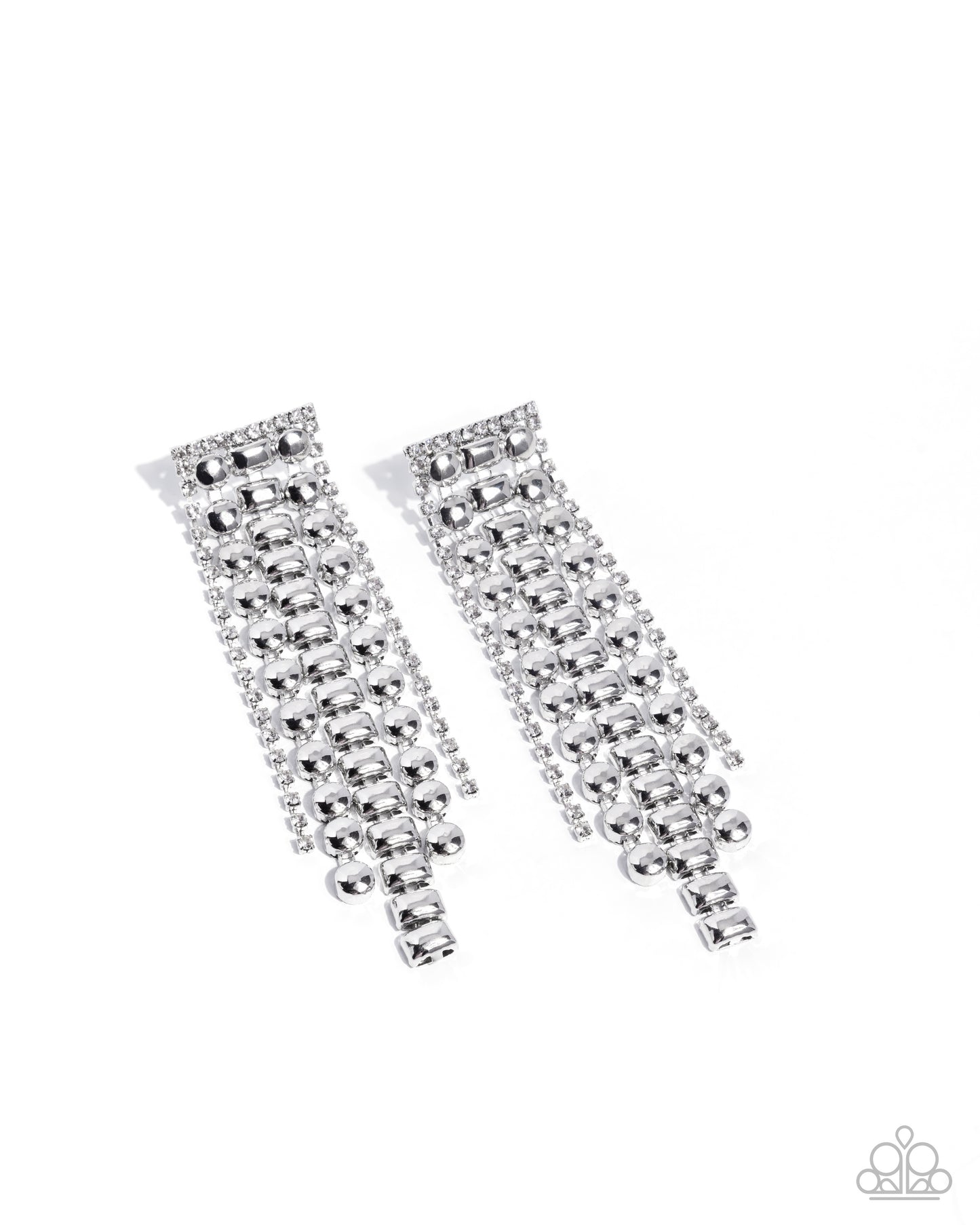 Confident Cadenza - white - Paparazzi earrings