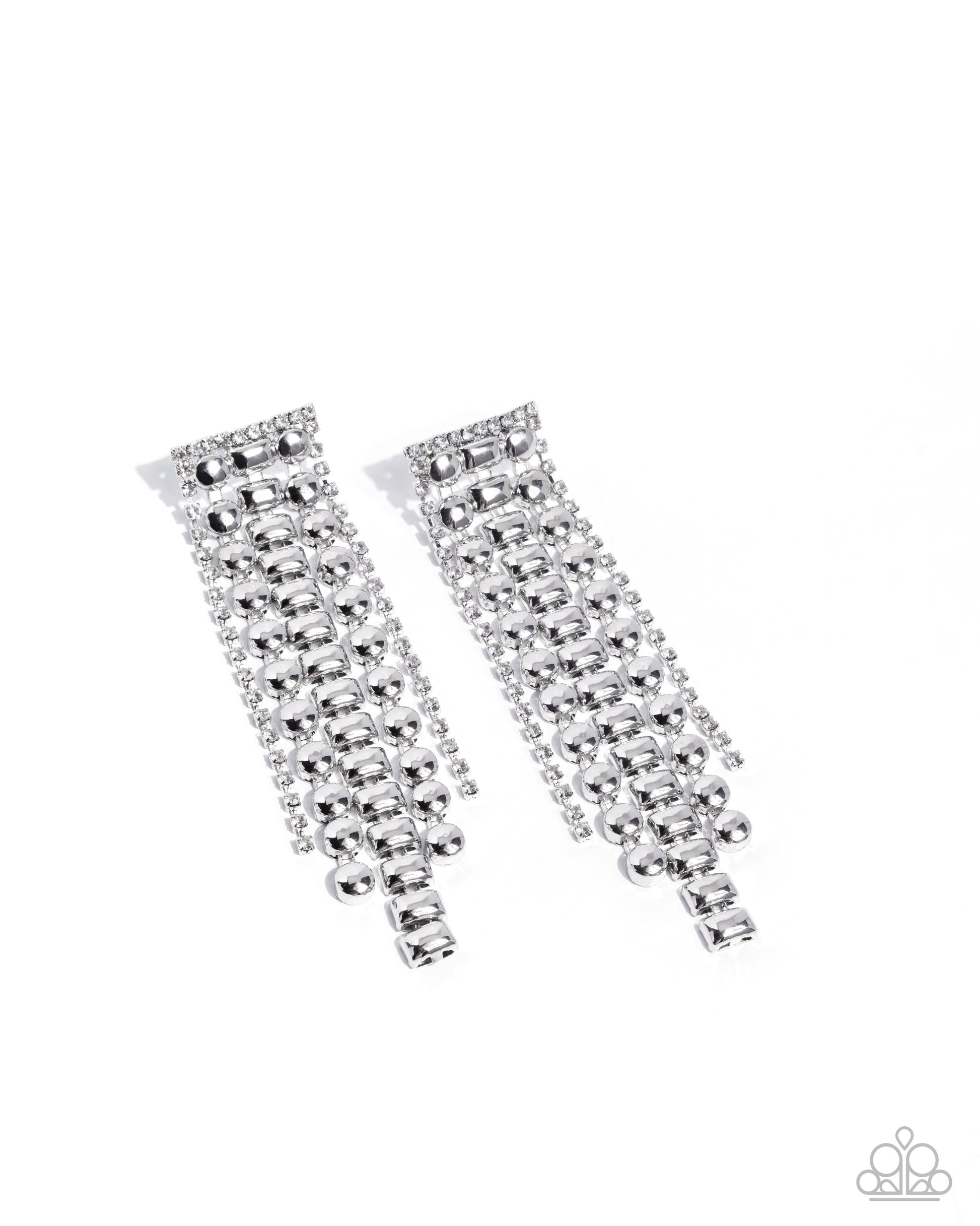 Confident Cadenza - white - Paparazzi earrings