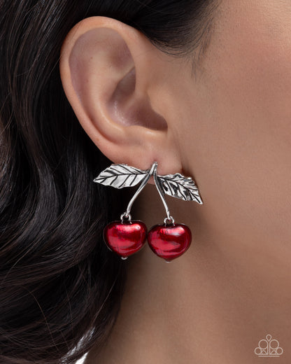 Confident Cherries - red - Paparazzi earrings