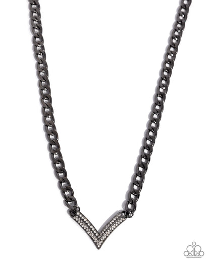 Confident Chevron - black - Paparazzi necklace