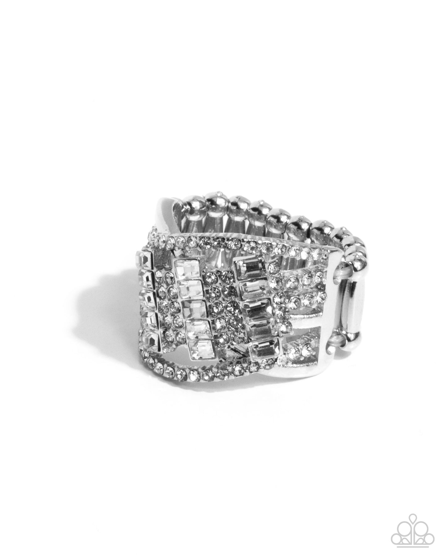Confident Crisscross - white - Paparazzi ring