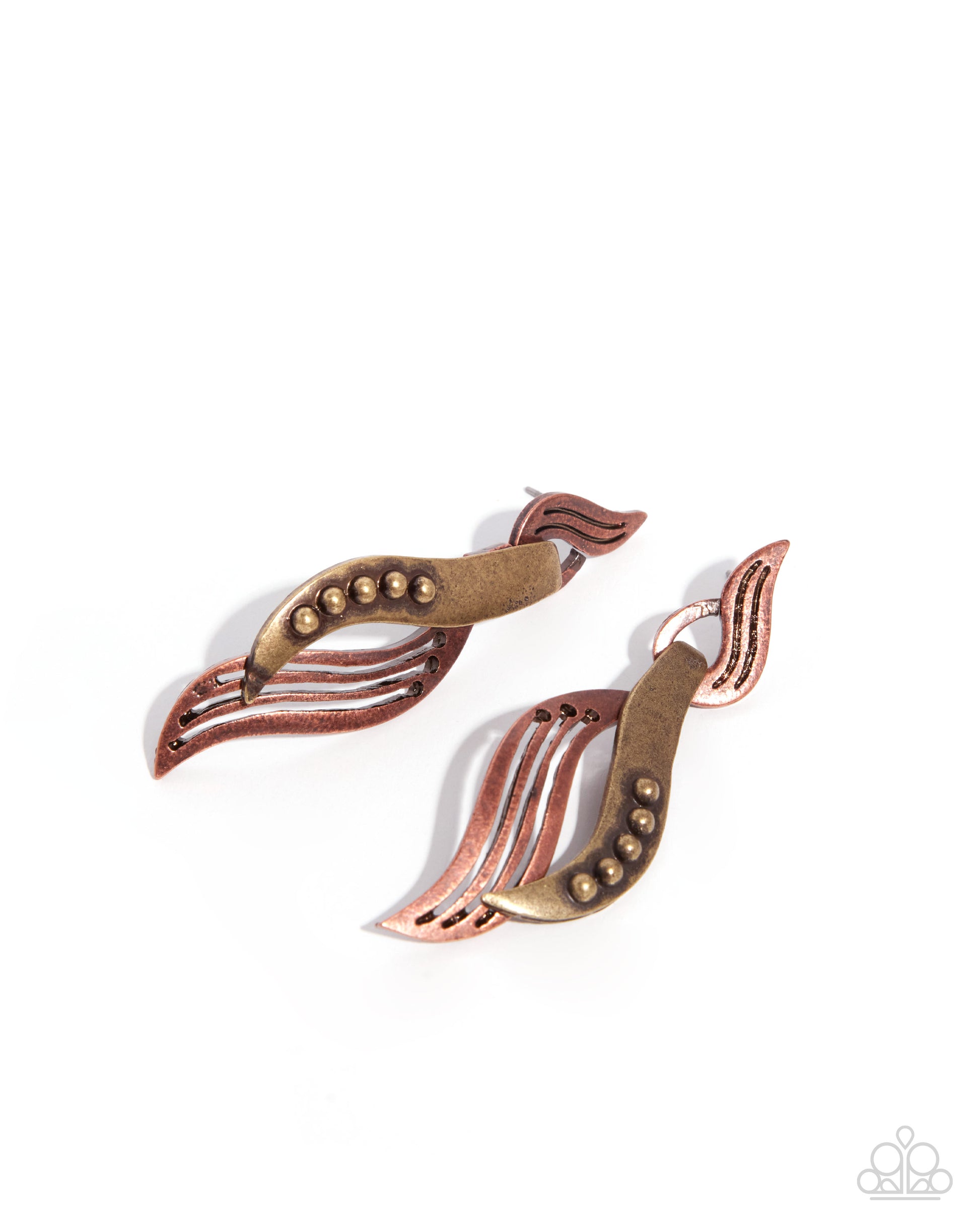 Confident Curls - copper - Paparazzi earrings