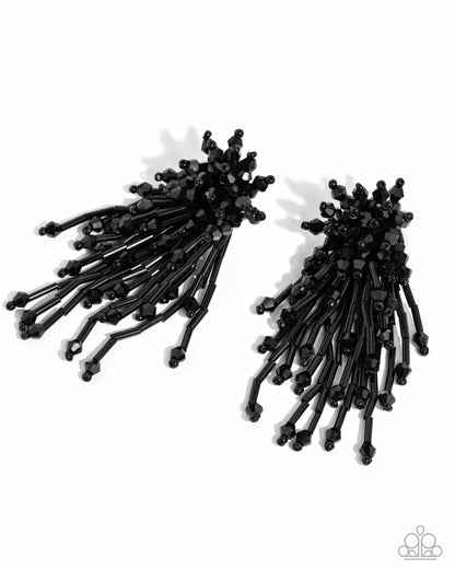 Congratulatory Charm - black - Paparazzi earrings