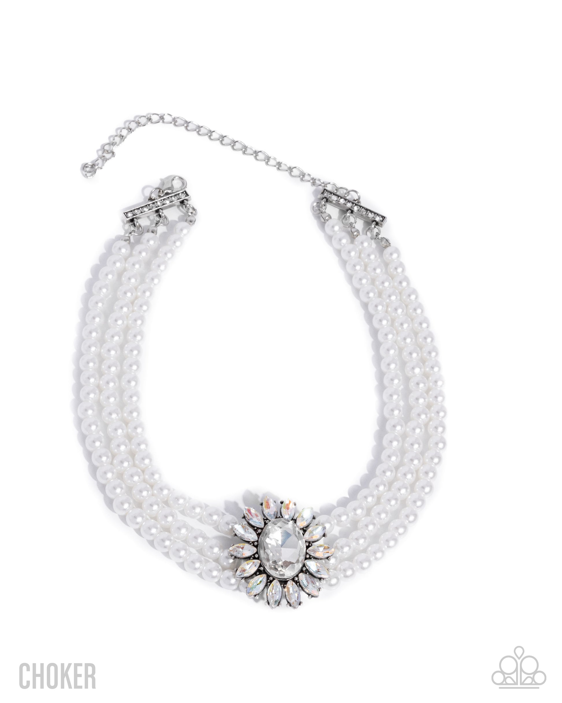 Opulent Observation - white - Paparazzi necklace