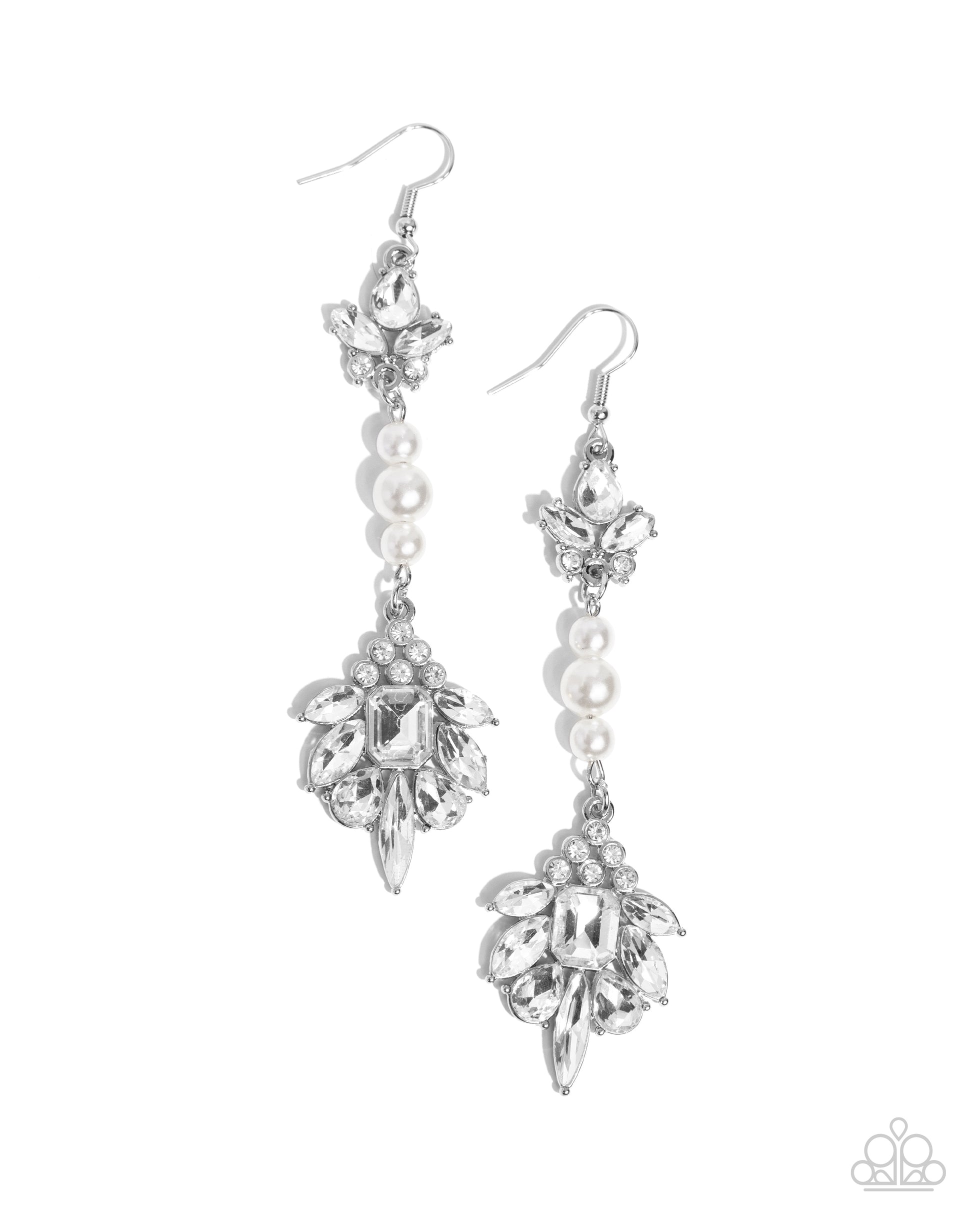 Considerable Captivation - white - Paparazzi earrings