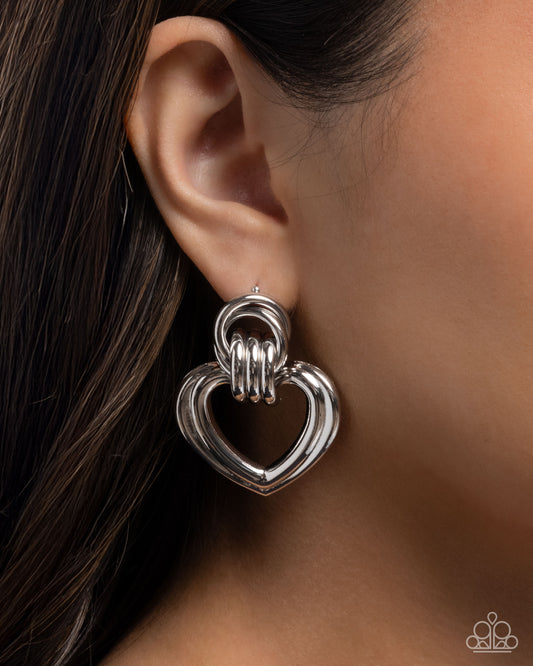 Constant Calm - silver - Paparazzi earrings