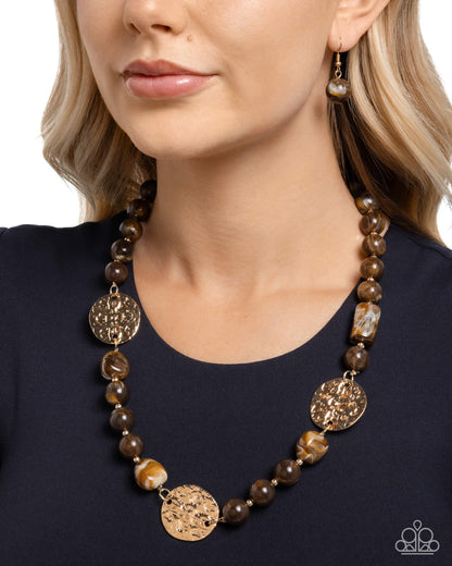 Contemplative Chic - brown - Paparazzi necklace