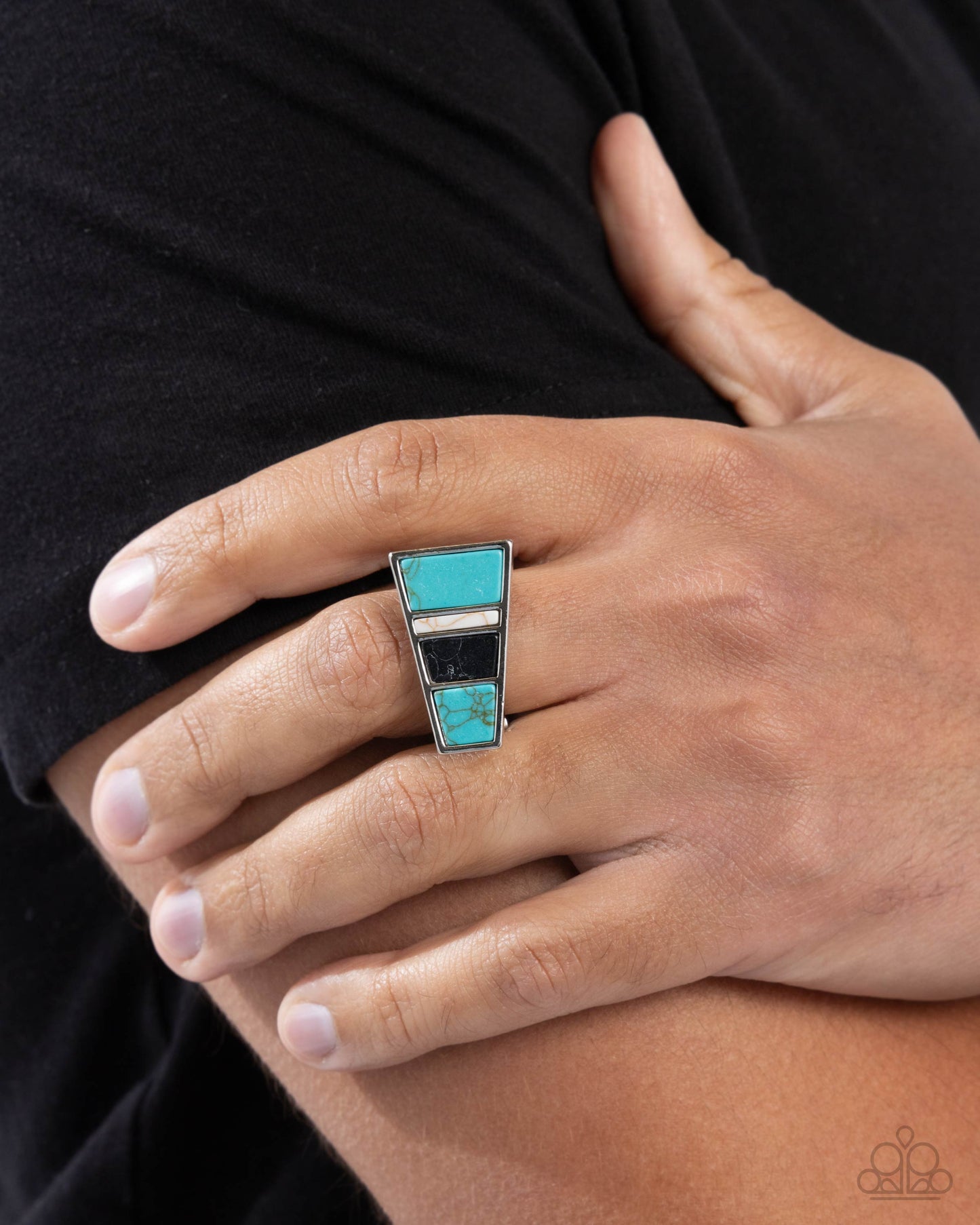 Contemporary Color - blue - Paparazzi MENS ring