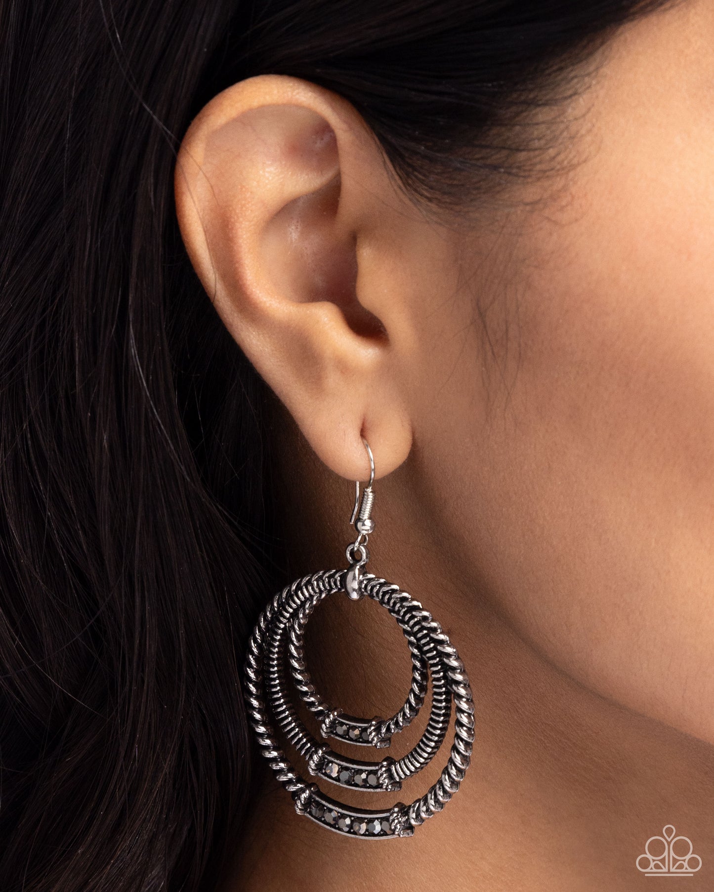 Contemporary Culture - silver - Paparazzi earrings