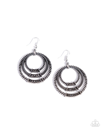 Contemporary Culture - silver - Paparazzi earrings
