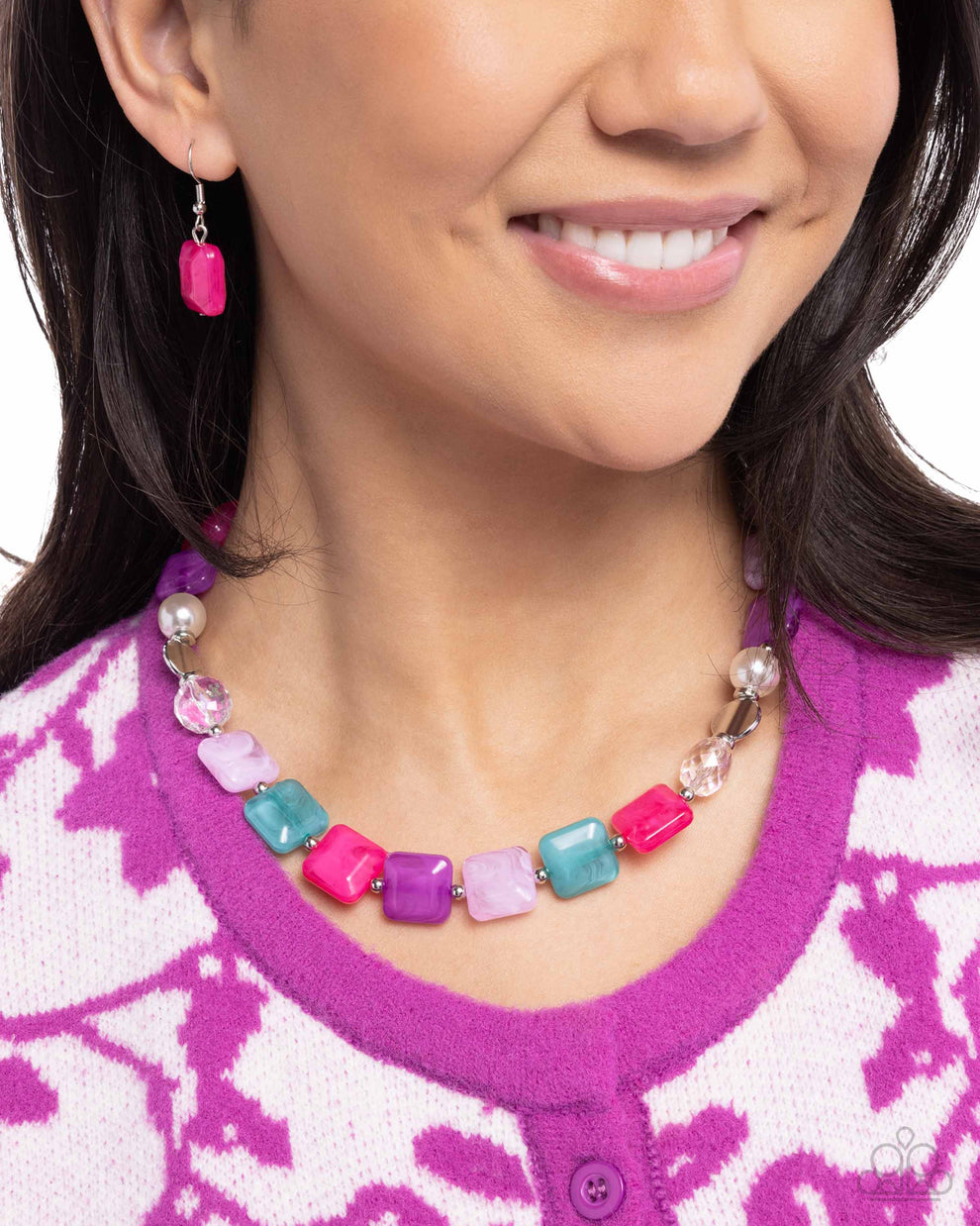 Continuous Cubes - pink - Paparazzi complete set – JewelryBlingThing