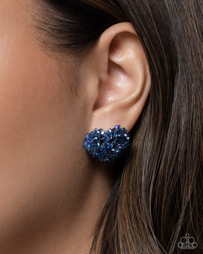Contrary Courtship - blue - Paparazzi earrings