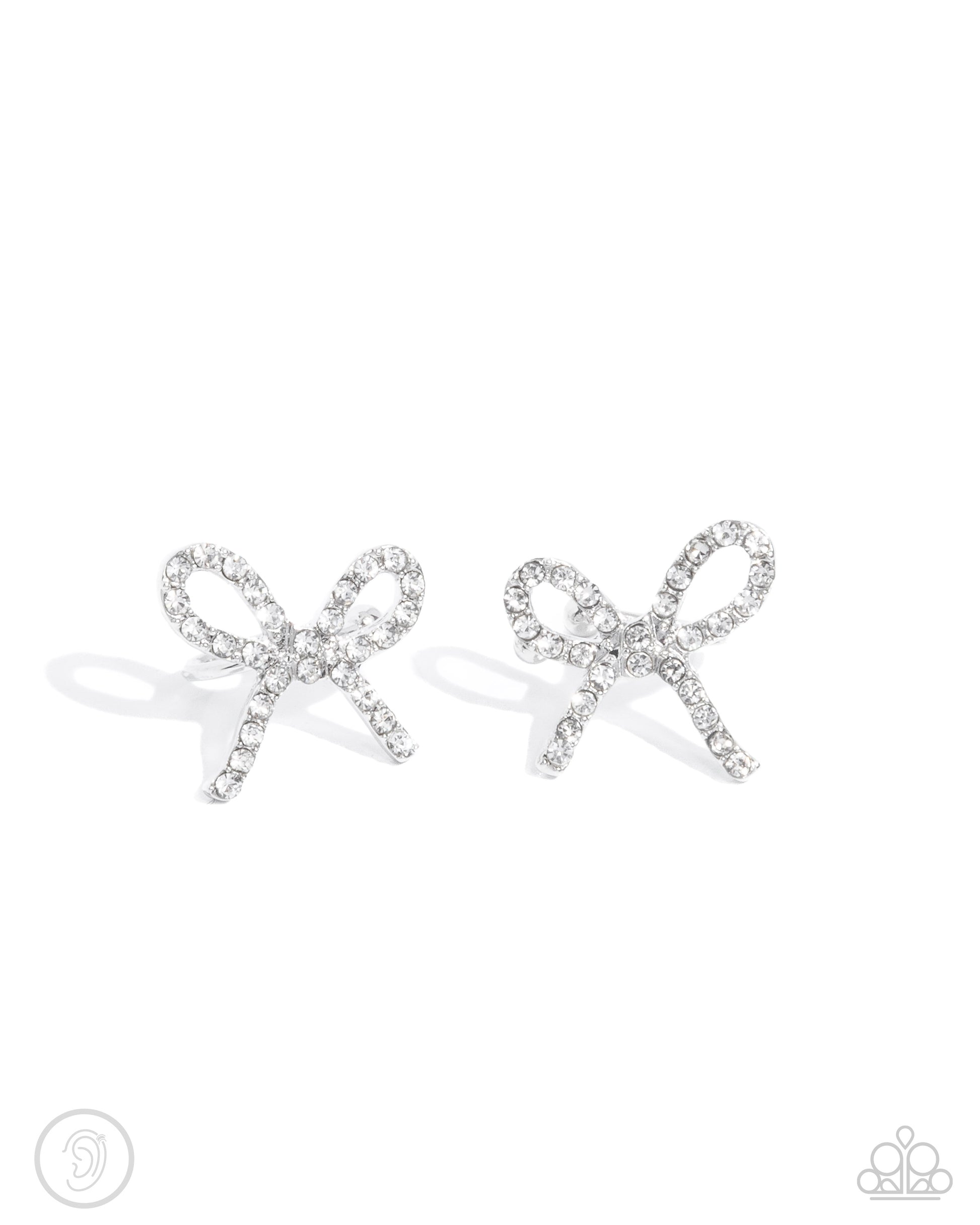 Convincing Charm - white - Paparazzi ear cuff