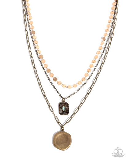Cool Cycle - brass - Paparazzi necklace