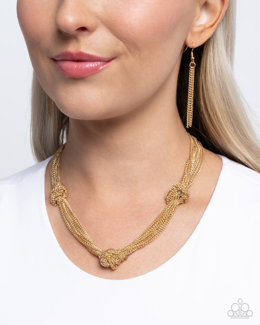 Copious Command - gold - Paparazzi necklace