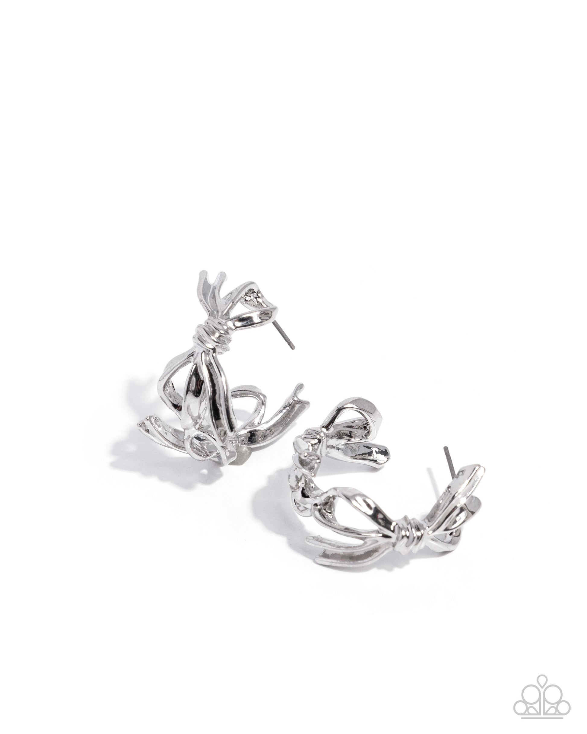 Coquette Catwalk - silver - Paparazzi earrings