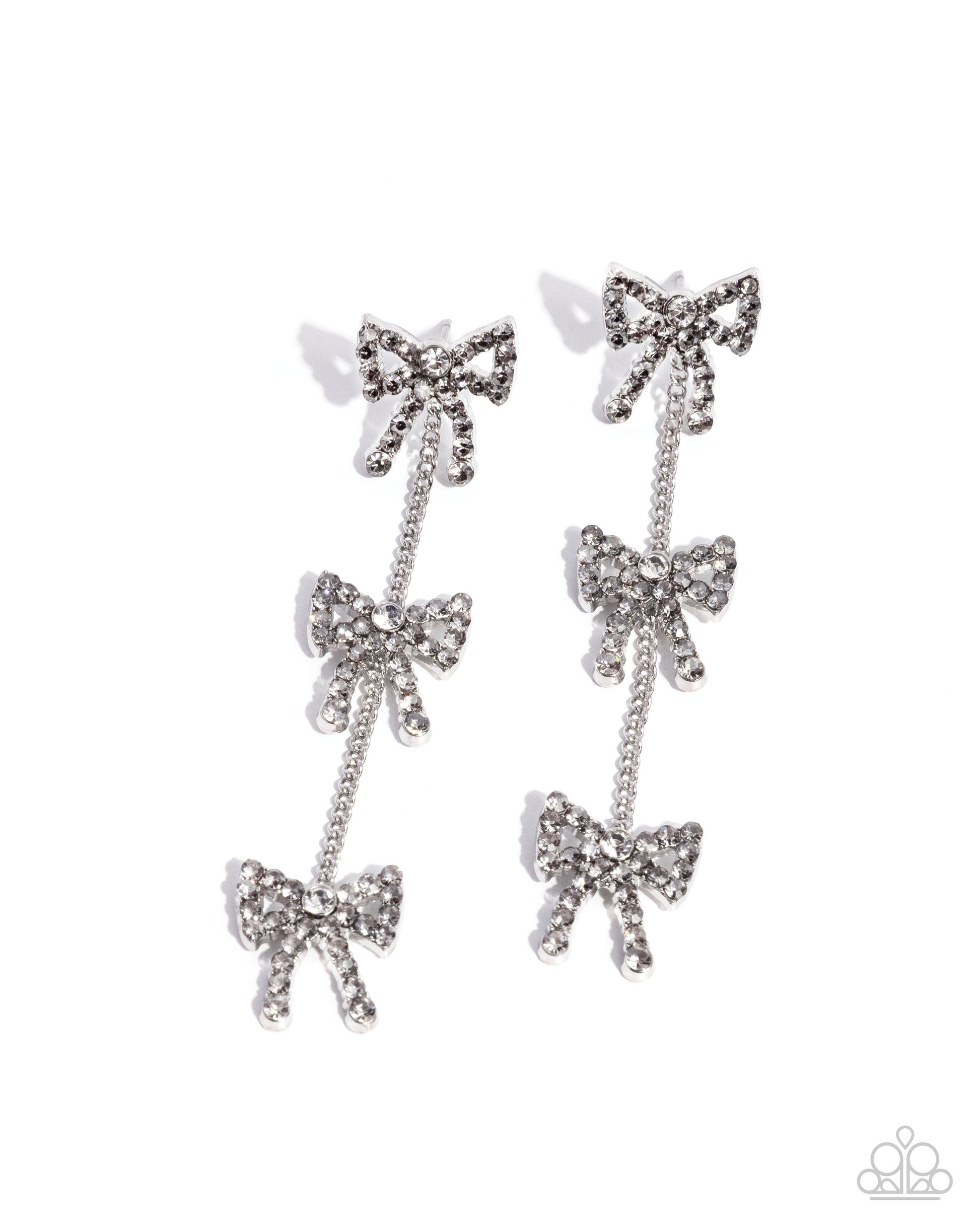 Coquette Course - silver - Paparazzi earrings