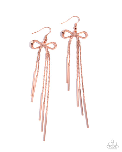 Coquette Craze - copper - Paparazzi earrings