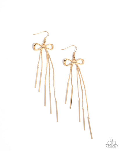 Coquette Craze - gold - Paparazzi earrings