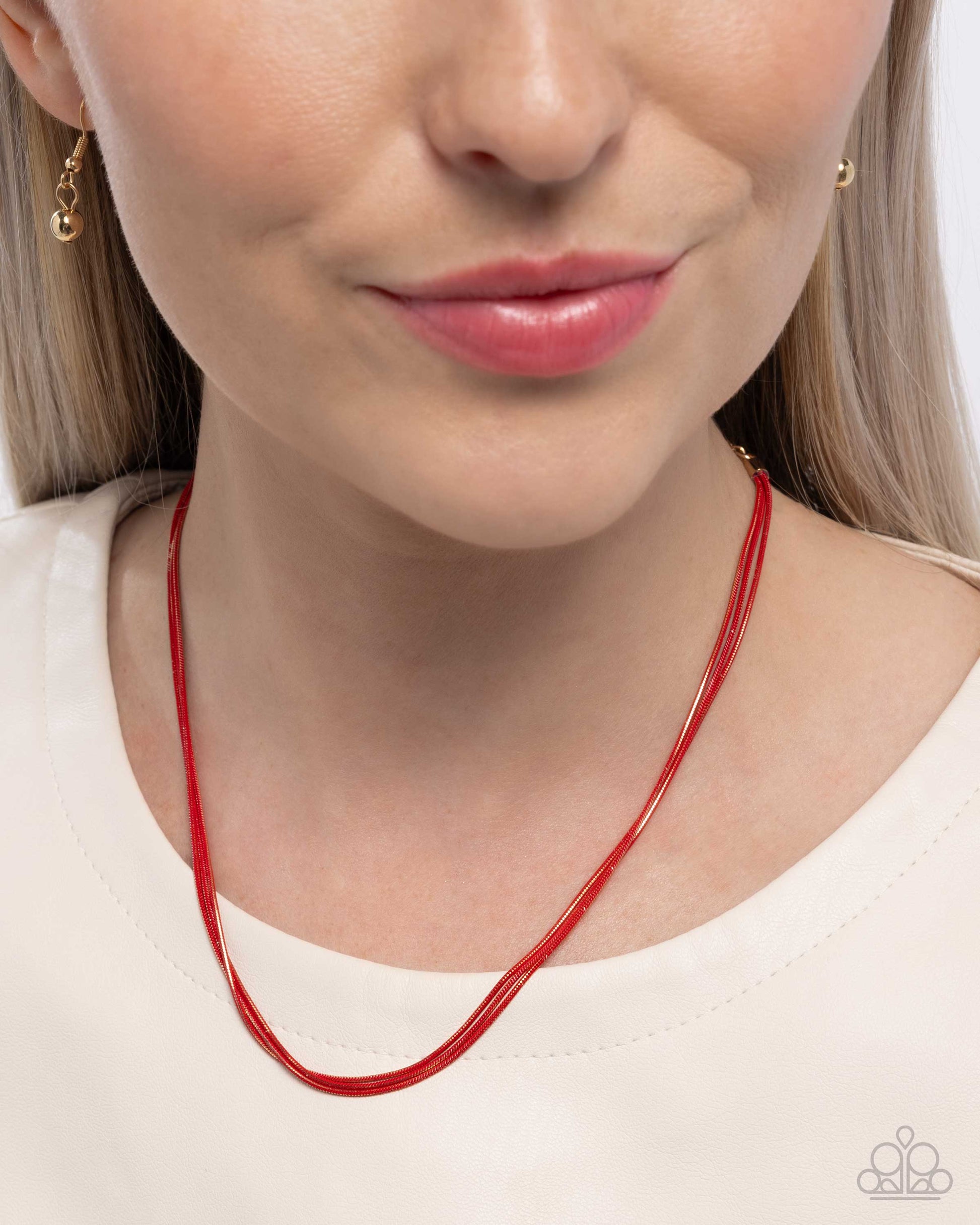 Corded Champion - red - Paparazzi necklace