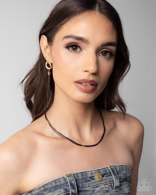 Corded Chance - black - Paparazzi complete set