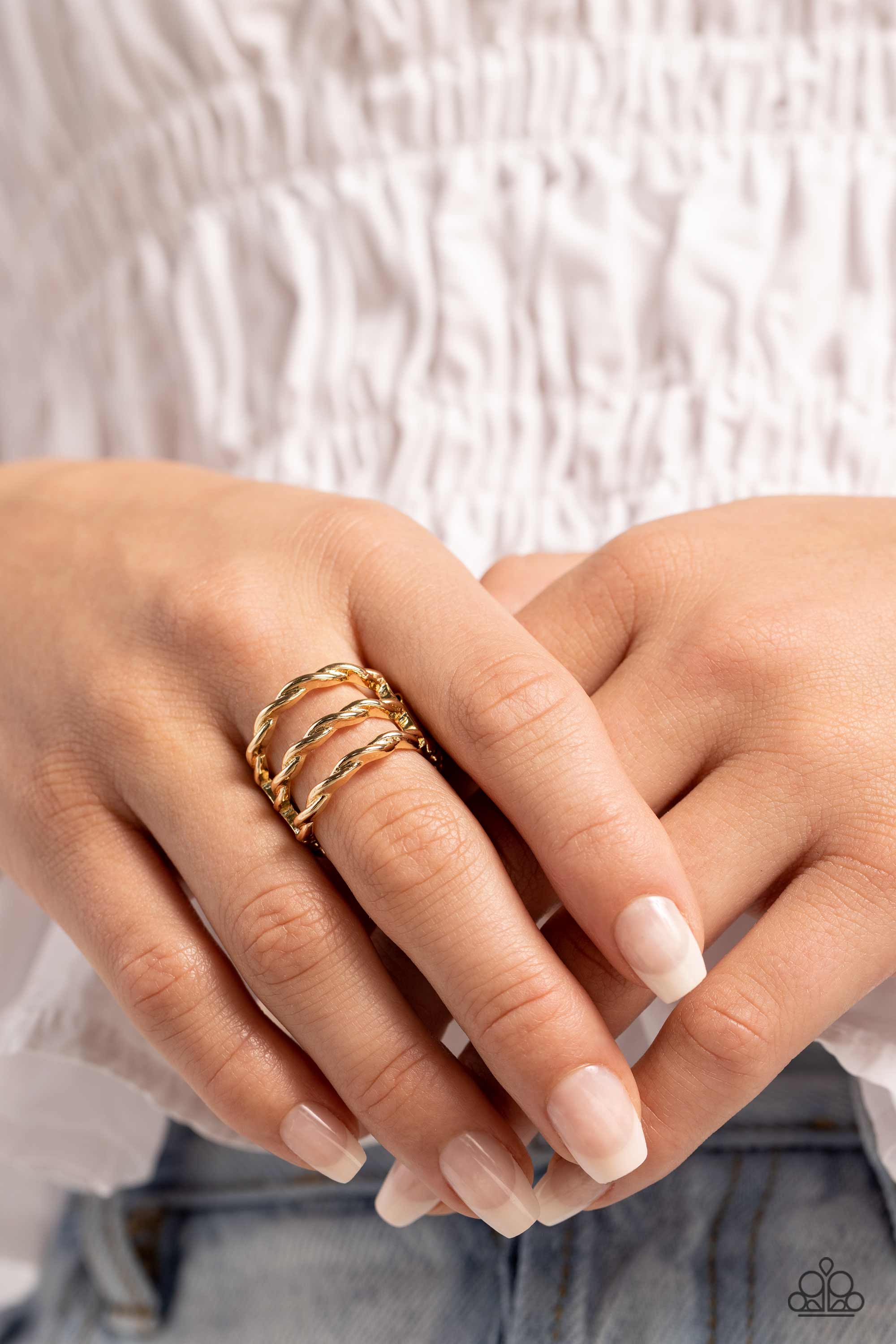 Corded Command - gold - Paparazzi ring – JewelryBlingThing