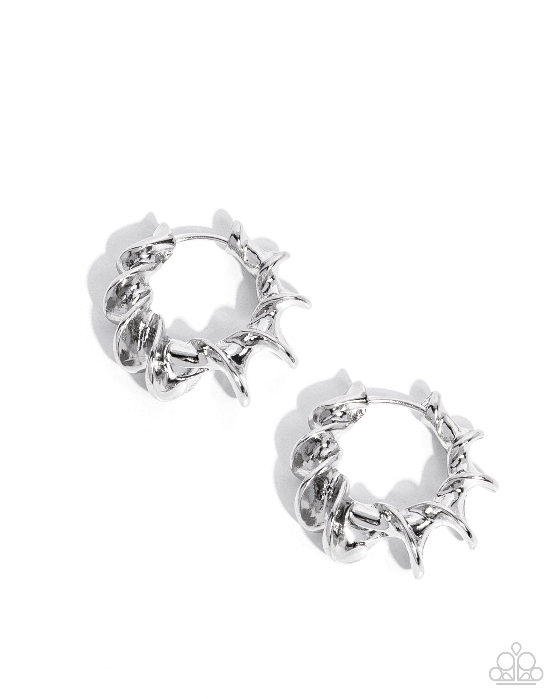 Corkscrew Chic - silver - Paparazzi earrings