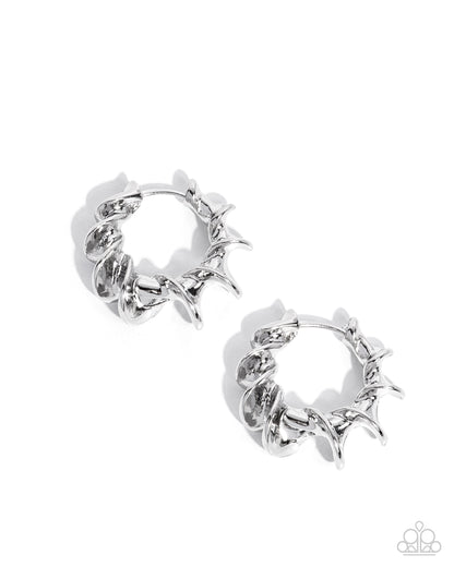 Corkscrew Chic - silver - Paparazzi earrings