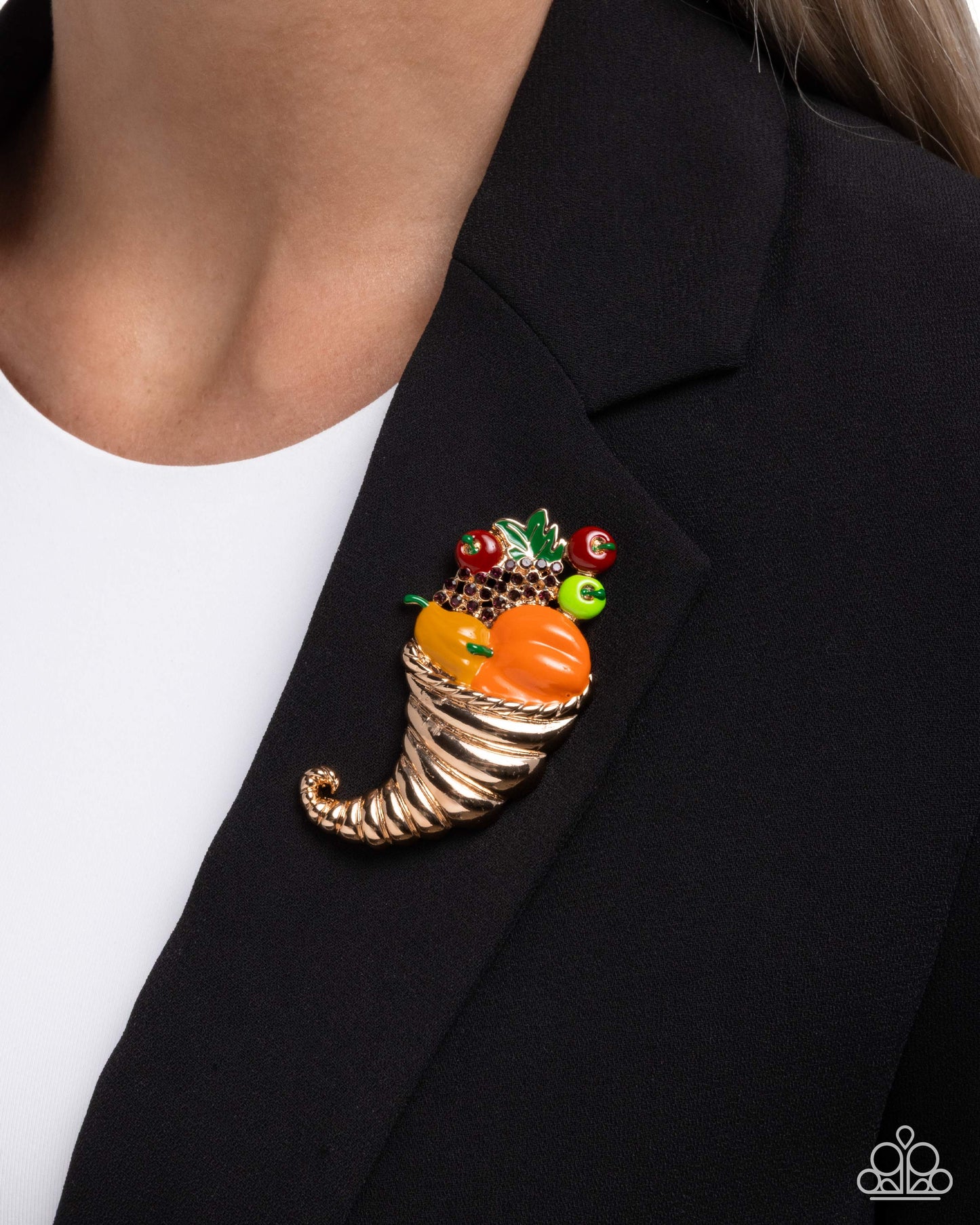 Cornucopia Chic - multi - Paparazzi brooch