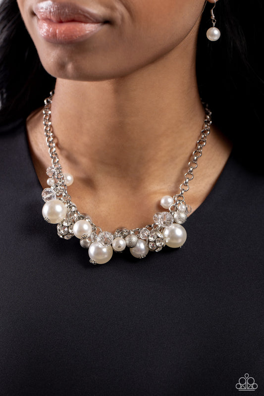 Corporate Catwalk - white - Paparazzi necklace