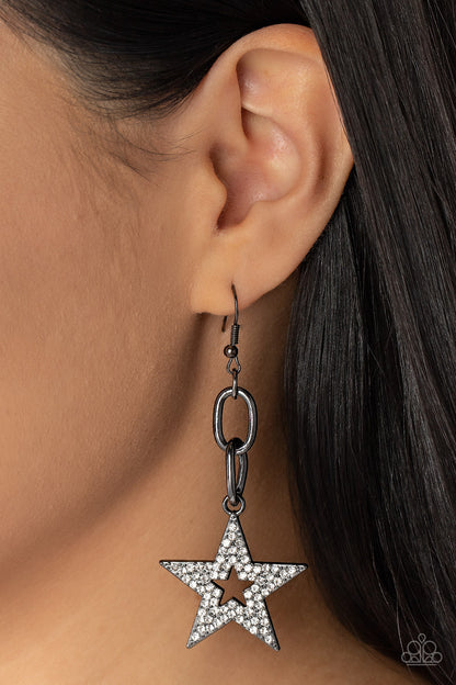 Cosmic Celebrity - black - Paparazzi earrings