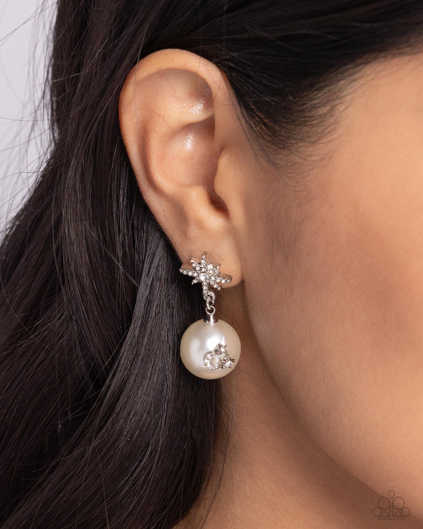 Cosmic Character - white - Paparazzi earrings